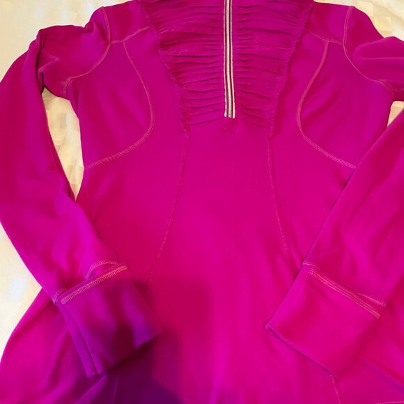Lululemon Womens Top/Sweater/Pullover with half zip Long sleeves Pink  Size M - Picture 7 of 14